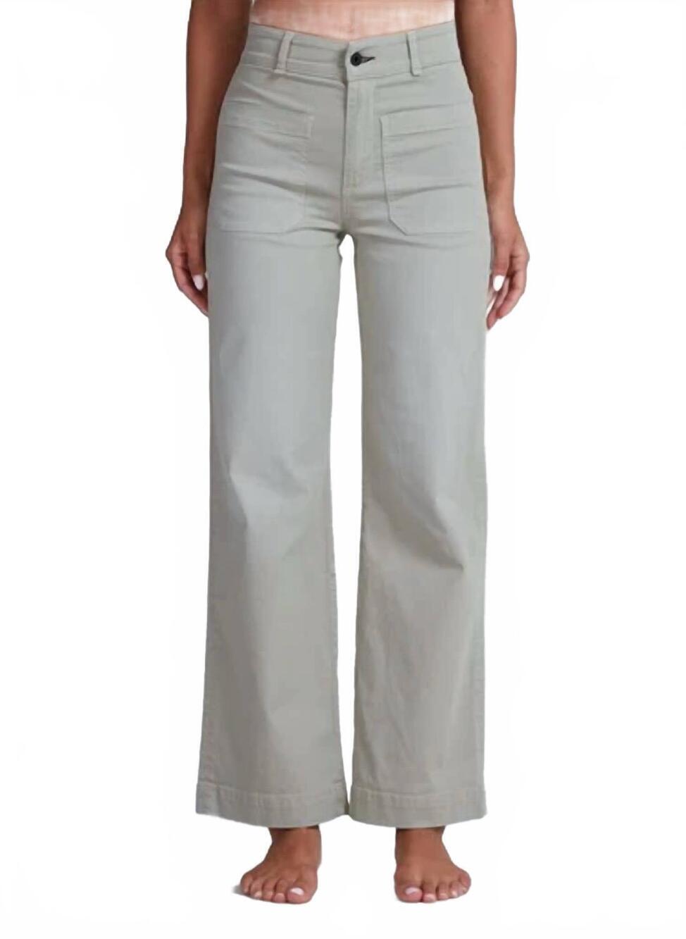 NEW ASKK NY sailor twill straight leg pant in seaweed
